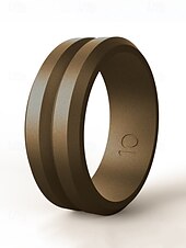 economico Gioielli da uomo-fede nuziale in silicone da uomo con design a doppia scanalatura – elastico leggero da 8 mm per stili di vita attivi, allenamenti in palestra e sport all&#039;aria aperta