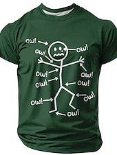  Tricou Grafic Amuzant pentru Bărbați Ow Dureri  Disconforturi cu Mâneci Scurte