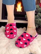 cheap Women&#039;s Slippers &amp; Flip-Flops-Women&#039;s Fuzzy Star Print Indoor Slippers – Cozy Faux Fur Winter House Shoes for Living Room, Bedroom &amp; Holiday Mornings