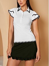 billiga Kvinnors golfkläder-Dam Vandringspolotröja Vit Kortärmad Överdelar Golfkläder för damer Kläder Outfits Bär kläder