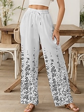 ieftine picior lat și talie înaltă-Pentru femei Obraznic chinez Pantaloni largi Vacanță Epocă Modă Lungime totală Talie Înaltă Floral Grafic Gradiant Curea elastică Imprimare Respirabil Απαλό Micro-elastic Oficial Vacanță Stradă Roșu