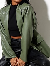 preiswerte Blazer &amp; Anzüge-Damen Blazer Warm Bequem Tasche Knöpfe Mode Modern Einfach Ausgehen Wochenende Einreihig Regulär Umlegekragen Normale Passform Langarm Oberbekleidung Schwarz Rote Braun Herbst Winter