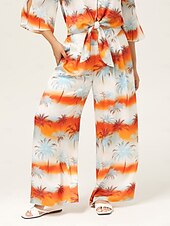 preiswerte Hose-Sommerliche Hose mit weitem Bein und Blumenmuster
