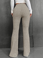 economico Leggings semplici-Per donna Pantaloni Eleganti Pantaloni Streetwear Casual Lunghezza intera Naturale Semplice Elastico in vita Comodo All&#039;aperto Confortevole Ferie Abbigliamento quotidiano Uscire Grigio Cachi Autunno