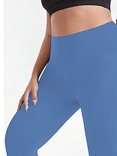 abordables Sports Grande Taille &amp; Grossesse-Femmes leggings de pilates Jambières Capri pantalon de sport Avec Poches Léger Pilates Salle de sport Course Leggings Capri Couleur Unie Gris foncé Noir Vert Véronèse Grande taille Des sports Tenues