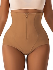 economico Leggings semplici-Per donna Intimo modellante Intimo Corto Vita Alta Semplice Fascia Elastica Morbido Confortevole Elasticizzato Yoga Color carne Marrone scuro Nero Estate Primavera Vestibilità regolare