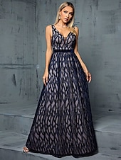 cheap BLUE-A-Line Quinceanera Dresses Elegant Dress Formal Wedding Floor Length Sleeveless V Neck Lace V Back with Pleats