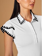 billiga Kvinnors golfkläder-Dam Vandringspolotröja Vit Kortärmad Överdelar Golfkläder för damer Kläder Outfits Bär kläder