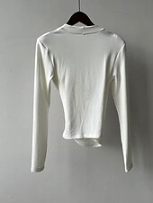 abordables Hauts Unis pour Femmes-Femmes Chemisier Uni Moderne Occasionnel manche longue Col en V Hauts Réguliers Quotidien Fête Froncé Noir Blanche Marron clair Automne