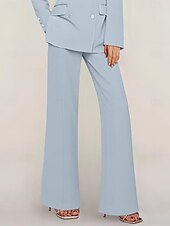 economico Tailleur pantalone della mamma-Tuta / Completo Pantalone Abito da cerimonia per signora Formale Ospite di nozze Elegante Colletto a Camicia Lunghezza al pavimento Chiffon Elasticizzato Manica Lunga con Bottoni Tinta unita 2025