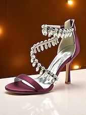 preiswerte Cocktail-Weiße Damensandalen mit Stilettoabsatz, offene Abendschuhe mit Kristallfransenriemen für formelle Anlässe und Abendpartys