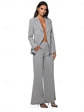 preiswerte Hosenanzüge für Mama-Hosenanzug Mutter der Braut Kleid Elegantes Hemdkragen Knöchellänge Polyester Langarm mit Knöpfen