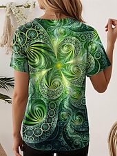 ieftine tricou Art &amp; Design-Pentru femei Tricou Ombre Grafic Bloc Culoare Epocă Stilat Clasic Manșon scurt Stil Nautic Rotund Topuri obișnuite Zilnic Imprimeu Negru Albastru piscină Fucsia Maro Trifoi Vară Primăvară