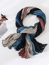 economico Cravatte e papillon da uomo-sciarpa leggera in chiffon stropicciato da uomo con effetto tie-dye sfumato, perfetta per viaggi bohémien, stratificazione quotidiana e look primaverili/autunnali