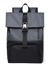abordables Sacs à dos de Collège-Sac à dos de voyage imperméable pour homme avec compartiment à chaussures, design simple à enroulement, tissu Oxford durable, adapté à l&#039;école, à la salle de sport, aux déplacements quotidiens et aux week-ends