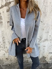 cheap Hoodie Jacket-Women&#039;s Casual Jacket Hoodie Jacket Breathable Comfortable Zipper Pocket Casual Plain Vacation Street Daily Wear Going out Zipper Regular Hooded Regular Fit Long Sleeve Outerwear Black Red Blue