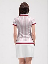 billiga Kvinnors golfkläder-Dam Vandringspolotröja Rosa Kortärmad Överdelar Golfkläder för damer Kläder Outfits Bär kläder
