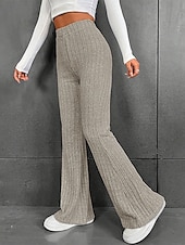 economico Leggings semplici-Per donna Pantaloni Eleganti Pantaloni Streetwear Casual Lunghezza intera Naturale Semplice Elastico in vita Comodo All&#039;aperto Confortevole Ferie Abbigliamento quotidiano Uscire Grigio Cachi Autunno