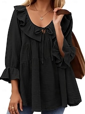 Women's Summer Tops Casual Short Sleeve V Neck Regular Tops Black Summer4