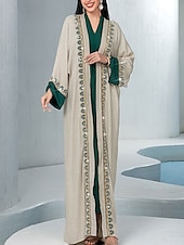 voordelige Vloerlengte-Jurksets Moeder van de Bruid Jurk Elegante V-hals Vloerlange Chiffon Lange Mouwen met Sequins Kant