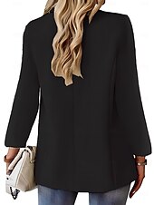 billige Blazere og dresser-Dame Blazer Pustende Bekvem Knapper Lomme Fritid عادي Kontor Gate Avslappet Dagligdagstøy Enkeltkneppet Normal Aftæpning Normal Langermet Yttertøy Svart Hvit Rød Sommer