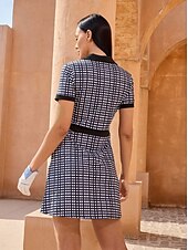 preiswerte Designer-Kollektion-Damen Golfkleid Schwarz Kurzarm Kleid Damen-Golfkleidung, Kleidung, Outfits, Kleidung