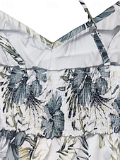 levne Elegantní květinové šaty-Dámské Midi šaty Květinové šaty Letní šaty Slip Dress Šaty s potiskem Módní Klasické Moderní Dovolená Denní Jdeme ven Běžný Květiny Bez rukávů Popruhy Rubínově červená Vodní modrá Trávová zelená Léto