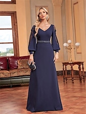 abordables VERT-Ligne A Robes de Quinceanera Élégant Robe Formel Mariage Longueur au sol manche longue Col en V Satin avec Perlage 2025