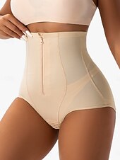 economico Leggings semplici-Per donna Intimo modellante Intimo Corto Vita Alta Semplice Fascia Elastica Morbido Confortevole Elasticizzato Yoga Color carne Marrone scuro Nero Estate Primavera Vestibilità regolare