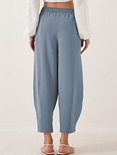 economico Pantaloni-Per donna Chinos Moda Streetwear Essenziale Lunghezza intera Vita Alta Semplice Tasca Fascia Elastica Comodo Morbido Confortevole Micro-elastico All&#039;aperto Streetwear Blu Marrone Cachi Azzurro chiaro