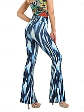 abordables -Femmes Leggings ancien Style Ethnique Longueur complète Taille haute Teinture par nouage Impression Confortable Doux Micro-Élastique Extérieur Rue Bleu marine Noir Blanche Bleu Été Printemps Automne