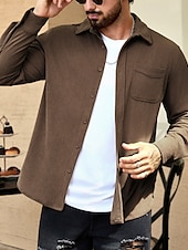 economico Giubbotti e cappotti da uomo-Per uomo Giacca Leggera Giacca in Velluto a Coste Giacca Casual Vacanza Quotidiano Resistente all&#039;usura Tasca Primavera Autunno Semplice Moda Classico Bavero Regolare Nero Blu marino Cammello Marrone