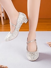 cheap Latin Shoes-Women&#039;s Professional Snake Print Dance Shoes with Adjustable Ankle Strap and Mid Heel for Ballroom and Latin Dance
