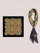 cheap Men&#039;s Ties &amp; Bow Ties-Men’s Paisley Print Square Neck Scarf with Leather Buckle, Vintage Style Polyester Bandana for Outdoor Travel, Parties and Daily Fashion