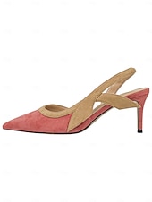 economico tacchi kitten-Scarpe con tacco a spillo color block verde e ruggine da donna, décolleté con tacco basso e punta affilata per appuntamenti casual e outfit chic di tutti i giorni