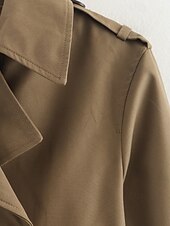 preiswerte Hemdjacken-Damen Freizeitjacke Bequem Knöpfe Tasche Mode Modern Einfach Täglich Ausgehen Doppelreihig Regulär Umlegekragen Normale Passform Langarm Oberbekleidung Schwarz Braun Khaki Herbst Winter