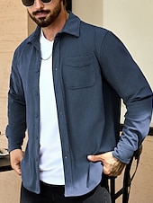 economico Giubbotti e cappotti da uomo-Per uomo Giacca Leggera Giacca in Velluto a Coste Giacca Casual Vacanza Quotidiano Resistente all&#039;usura Tasca Primavera Autunno Semplice Moda Classico Bavero Regolare Nero Blu marino Cammello Marrone