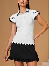 billiga Kvinnors golfkläder-Dam Vandringspolotröja Vit Kortärmad Överdelar Golfkläder för damer Kläder Outfits Bär kläder