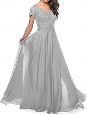 preiswerte Bodenlänge-A-Linie Brautmutterkleid Elegant Herzförmiger Ausschnitt Bodenlang Polyester Kurzarm mit Falten 2025