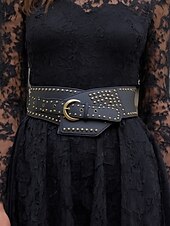 abordables Ceinture pour femme-Femmes Noir Marron Faux Cuir Punk ancien Style Gothique Été Printemps Automne