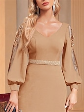 abordables VERT-Ligne A Robes de Quinceanera Élégant Robe Formel Mariage Longueur au sol manche longue Col en V Satin avec Perlage 2025