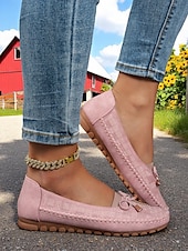 baratos Sapatilhas e Mocassins de mulher-mocassins femininos com laço rosa – mocassins leves e casuais para dirigir, ideais para tarefas diárias, passeios no jardim e looks casuais