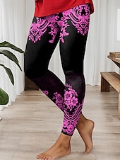 abordables -Femmes Leggings ancien Mode Style Ethnique Longueur complète Taille haute Graphique Formes Géométriques Impression Respirant Doux Élastique Occasionnel Quotidien Fête Blanche Bleu Vert Améthyste Ét