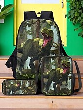 olcso Gyerekek és tinédzserek hátizsákok-3 darabos dinoszaurusz hátizsák szett gyerekeknek – t-rex mintás iskolatáska uzsonnástáskával és tolltartóval, tartós, könnyű könyvtáska fiúknak és lányoknak, ideális iskolába, utazáshoz és születésnapi ajándékokhoz (Vincent Hie)