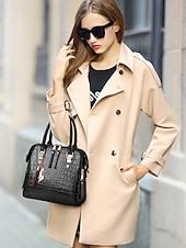 levne Kabelky a tote tašky-Dámská kabelka z umělé kůže s krokodýlím vzorem a střapcovým přívěskem – elegantní horní ucho a crossbody kabelka do práce, na nákupy i na každodenní výlety