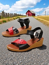 billiga Avslappnade sandaler-damkil sandaler med spänne, snygga och bekväma skor för vardagskläder, shopping och dagsutflykter