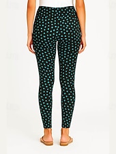 billiga Leggings-Dam Damasker Semester Vintage Etnisk Stil Ankellång Hög midja Grafisk 3D-utskrift Snabb tork Mateial som andas Mjuk Elastisk Utomhus Hem Casual Blå Grön Höst Normal