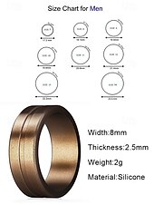 economico Gioielli da uomo-fede nuziale in silicone da uomo con design a doppia scanalatura – elastico leggero da 8 mm per stili di vita attivi, allenamenti in palestra e sport all&#039;aria aperta