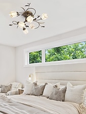 baratos Design Sputnik-luminária de teto LED branco quente luminária de mesa de cabeceira para salas de estar quartos escritórios