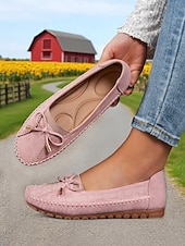 baratos Sapatilhas e Mocassins de mulher-mocassins femininos com laço rosa – mocassins leves e casuais para dirigir, ideais para tarefas diárias, passeios no jardim e looks casuais
